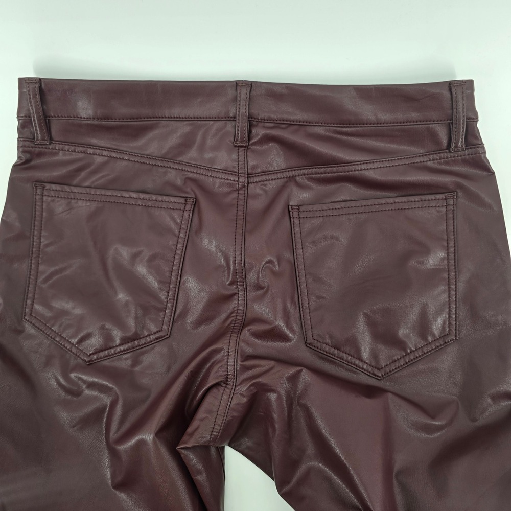Banana Republic Vegan Leather Bootcut Pants Burgundy Maroon 31/12 Fall 2023 NWT - Picture 4 of 12